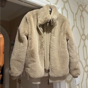 Women's Tan Faux Fur Jacket